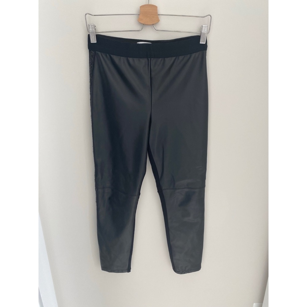 Bailey 44‎ black Faux leather moto leggings size medium